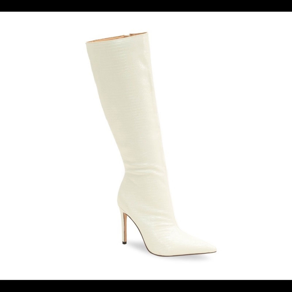 Vanilla (white) Pointy Toe Knee Boots